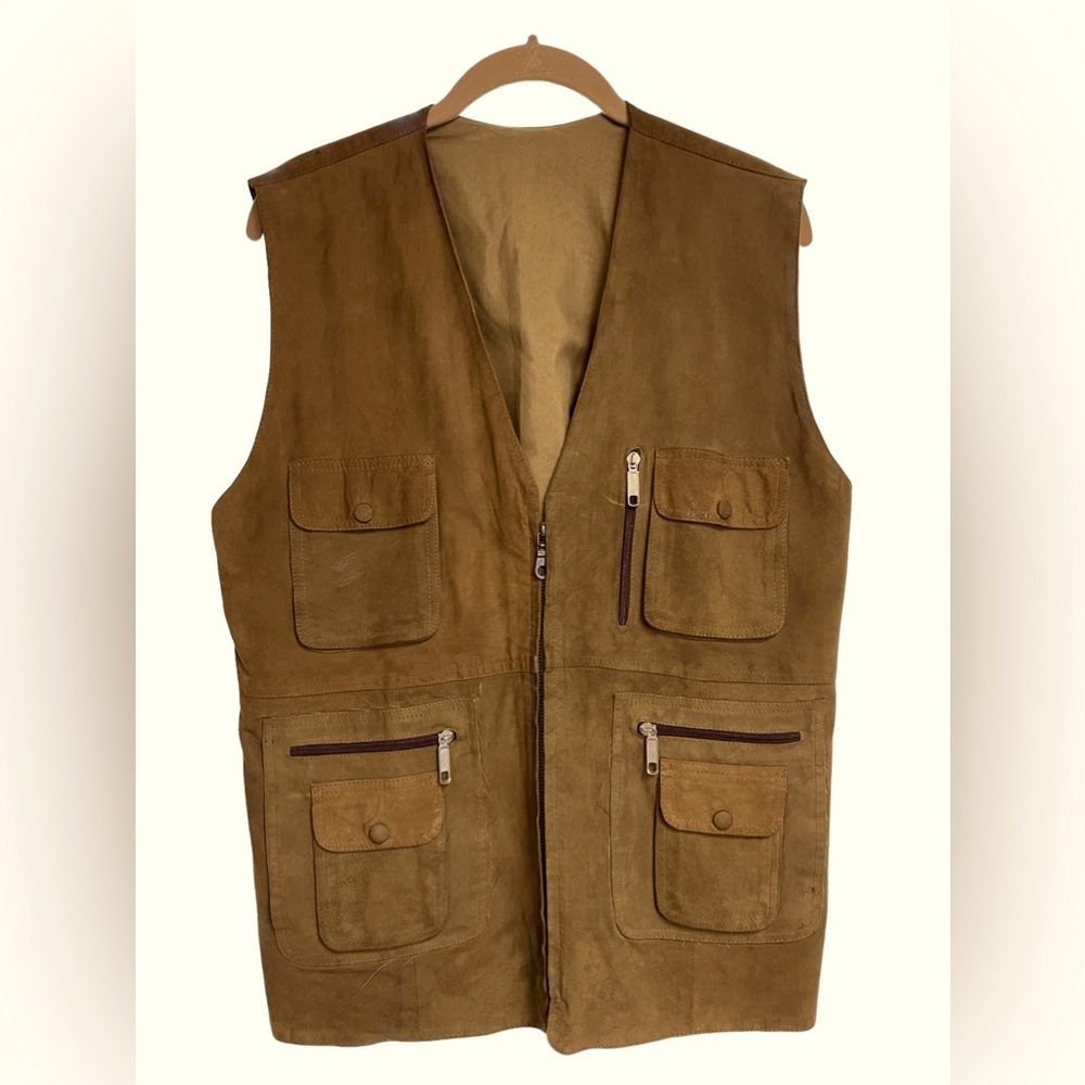 Women’s Brown Suede Zipper Vest